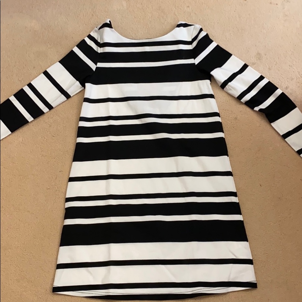 Zalora black and white stripped dress